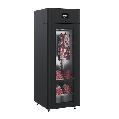 Шкаф холодильный POLAIR CS107-Meat стеклянная дверь, черный, тип 1